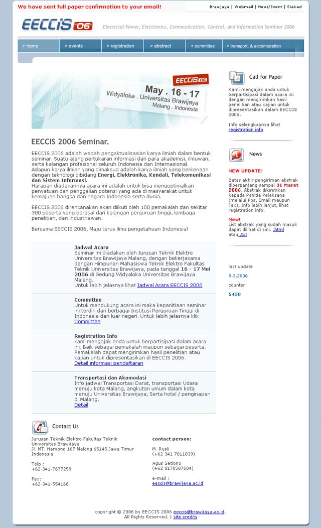 EECCIS 2006 website